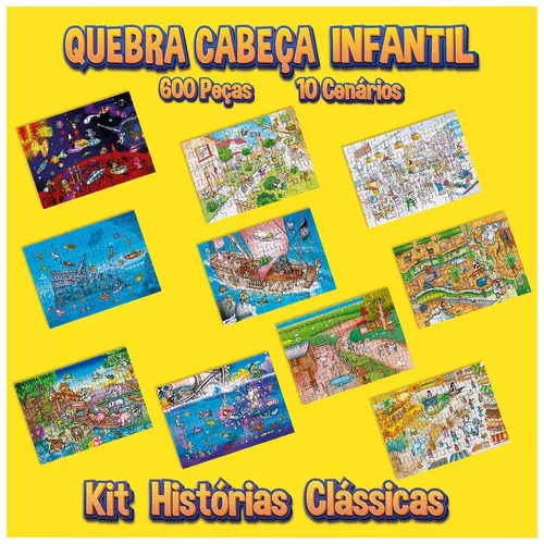 Kit 3 Quebra Cabeças - Aventuras - 60 Peças Cada - Akikola