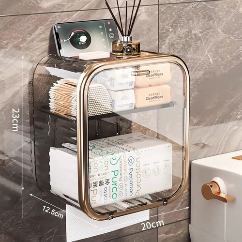 Suporte Porta Papel Higiênico Com Fixação Organização Design