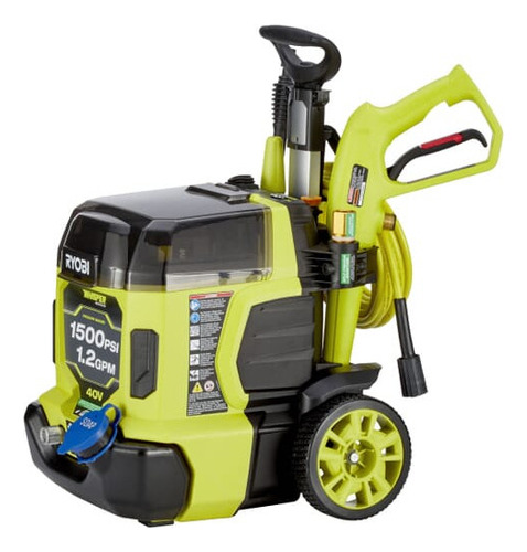 Hidrolavadora Inalambrica 40v Ryobi 1500 Psi Brushless 6 Ah Color Verde lima Frecuencia 110