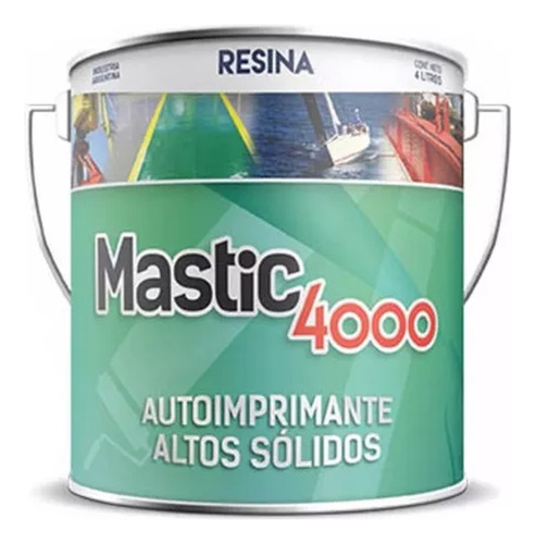 Mastic 4000 Revesta Pintura Epoxi Autoimprimante Náutica 1lt Color Brillante Celeste Piscinas