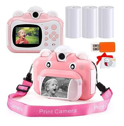 Camara Impresion Instantanea Para Niño Hd 1080p Foto 3 Gb