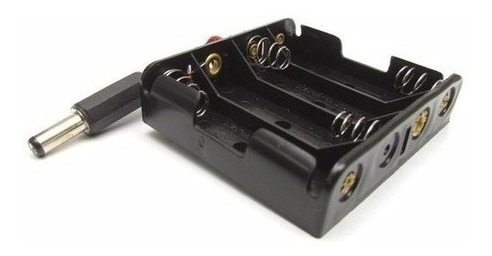 Imagem 3 de 3 de Suporte Porta 4 Pilhas Aa Com Plug P4 Para Arduino - Full