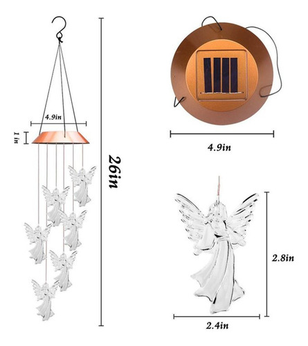 Carillones Giratorios Con Forma De Ángel De R Solar Guardian
