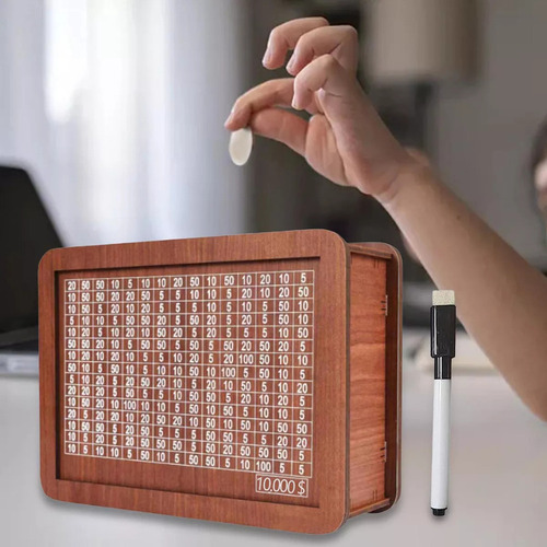 Caja De Dinero De Madera Con Números Con Alcancía Infantil