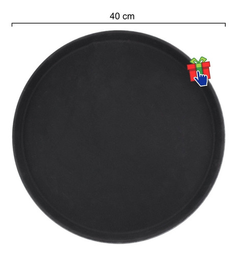 Imagen 6 de 9 de Set X 8 Bandeja Mozo Antideslizante 40cm Negro Reforzada
