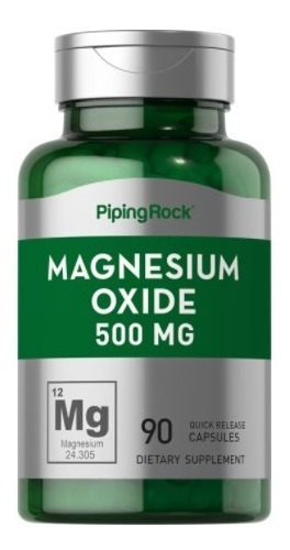 Óxido De Magnesio 500 Mg 90 Caps Hipertensión Piping Rock