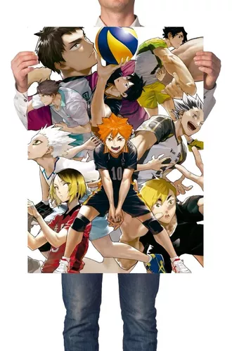 Placa Quadro Decorativa Mdf Haikyuu Personagens Anime Volei