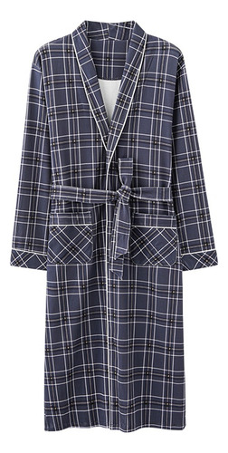 Bata De Baño A Cuadros Para Hombre, Kimono Para Dormir, Para