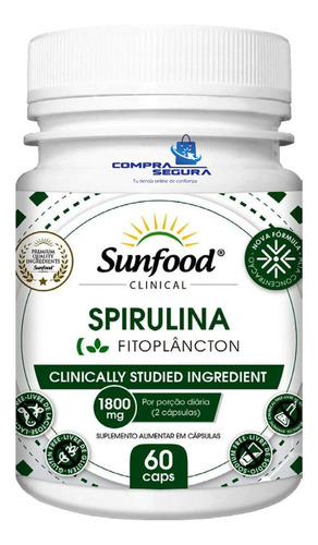 Spirulina Espirulina Cápsulas Sunfood Envío Gratis