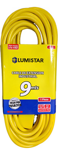 Cable De Extension Industrial 9 Mts Lumistar C/regleta 3 Tom