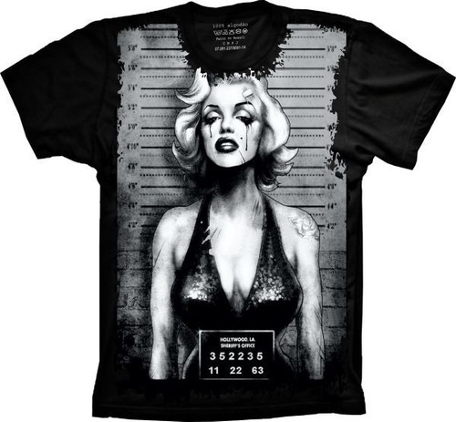 Camiseta Geek Mugshot Plus Size Marilyn Monroe Thug Life