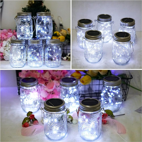 Solar Mason Jar Light Lids 10 Pack 20 Led Fairy String Light