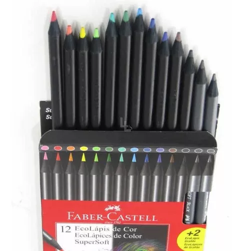 Colores Faber-Castell Ecolápices SuperSoft x 12 + 2 Ecolápices de Grafito