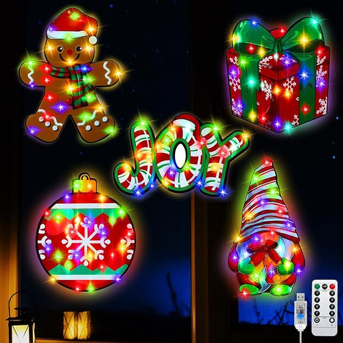 5 Luces De Navidad Para Ventana Decoracion De Silueta De Ven