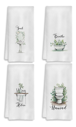 Set De 4 Toallas De Mano Para Baño Botánico Bohemio, Toalla