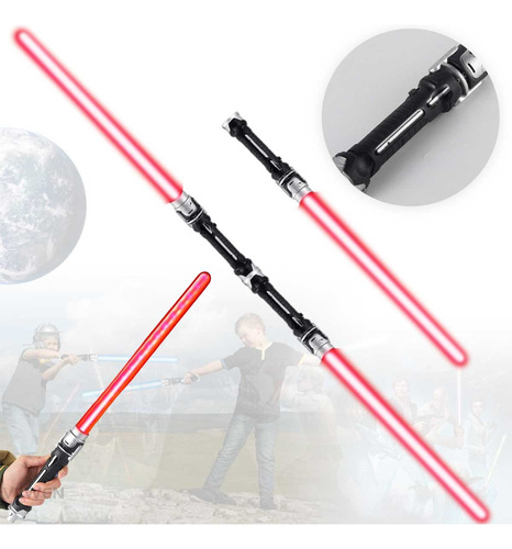 2p Sable Par Star Galaxy Wars Espada Luz Sonido Cambia Color