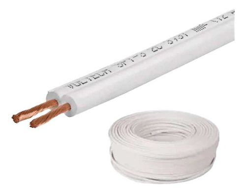 Cable Spt Blanco 2 Pelos 100 % Cobre 2x16 X 3 Mts