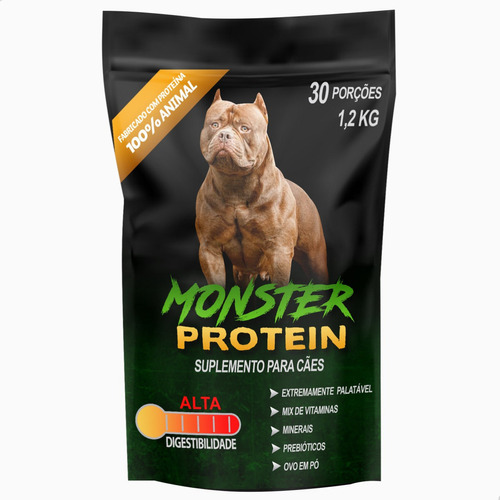 Suplemento Monster Protein Para Cachorros Todas Raças Fase Adulto 1,2kg