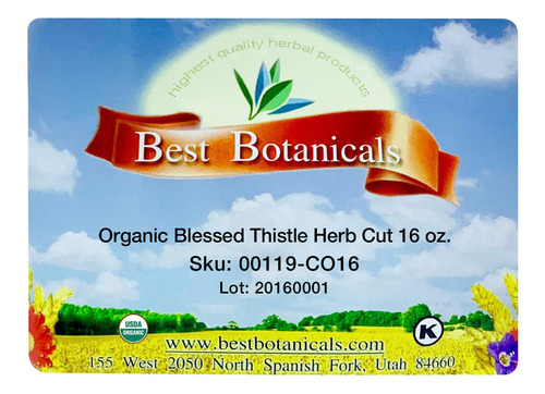 Hierba Cardo Bendito Orgánico Best Botanicals, Cortada 454 G