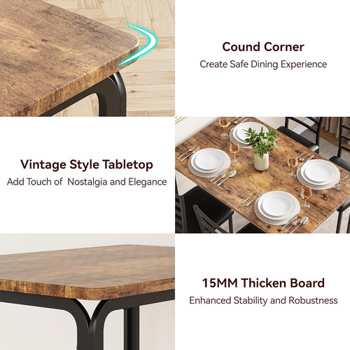 Juego De Mesa De Comedor Para 4, Mesa De Cocina Y Sillas Par