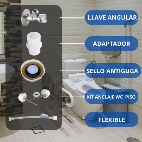 Set Completo Instalar Wc: Anclaje, Antifuga, Admisión. Taumm