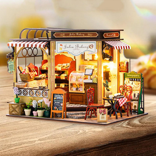 Casas De Muñecas Diy Con Muebles Panadería Diorama Adornos