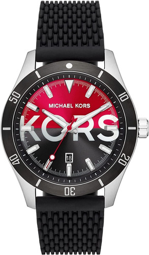 Reloj Michael Kors Layton Mk8892 Silicona Negra Bi Color