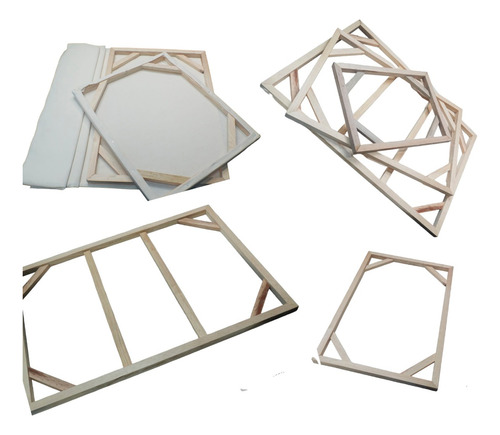 Bastidor Madera Poner Lienzo, Manta, Canvas Set 5 Pzas 20x35