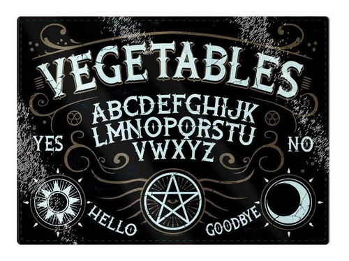 Grindstore Vegetables Ouija Glass Rectangular Chopping Board