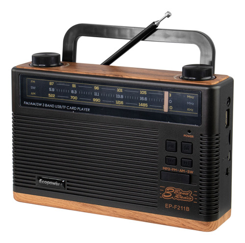 Rádio Portátil Vintage Usb/sd/aux - Am/fm/sw Bluetooth 110V/220V