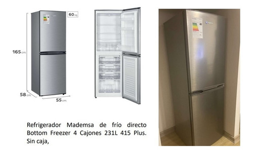 Refrigerador Mademsa Nordik Mr 415 Inox Freezer 231l 220v