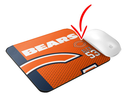 Mousepad Personalizado Chicago Bears Con Tu Nombre Especial