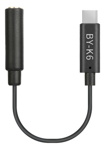 Adaptador Para Osmo Pocket, Usb-c A 3.5mm Trs Boya By-k6 Color Negro