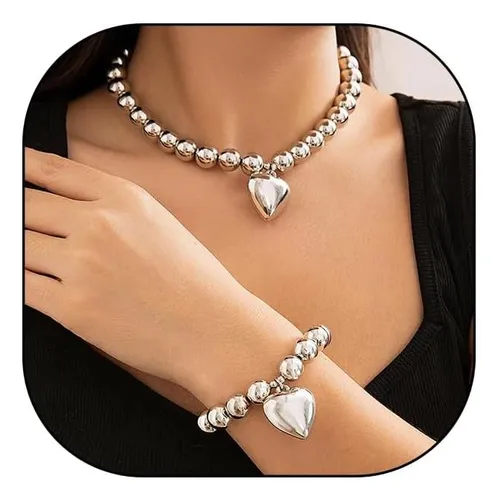 comprar Gargantilla De Perlas De Corazón De Oro Grueso, Juego De De