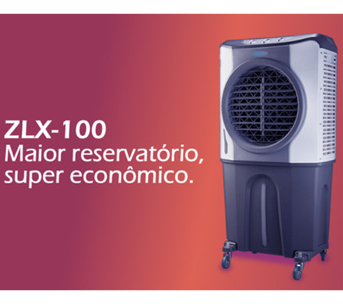 Climatizador De Ar Evaporativo Portátil 210w 100l Zellox Cor Cinza 220v