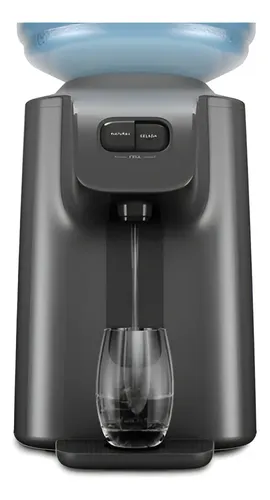 Bebedouro Bancada Mesa De Água Gelada Fria E Natural Motor Compressor Galão 10l Ou 20l Abertura Perfurador De Lacre Garrafão Cinza Grafite Bc01x 127v