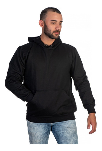 Moletom Masculino Com Capuz E Bolso Blusa De Frio Inverno 