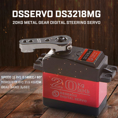 Dsservo Ds3218mg 20kg Metal Engranaje Servo Gobierno Digital