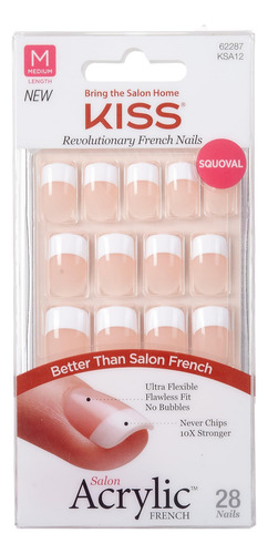 Unhas Francesas De Acrílico Kiss Salon 28 Peças Rumour Mill