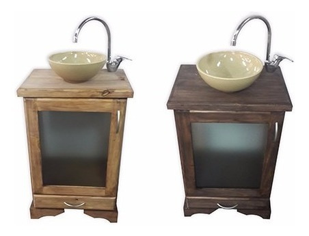 Imagen 7 de 8 de Combo Set Bacha Loza Cuadrada Griferia Vanitory Baño 55cm !!