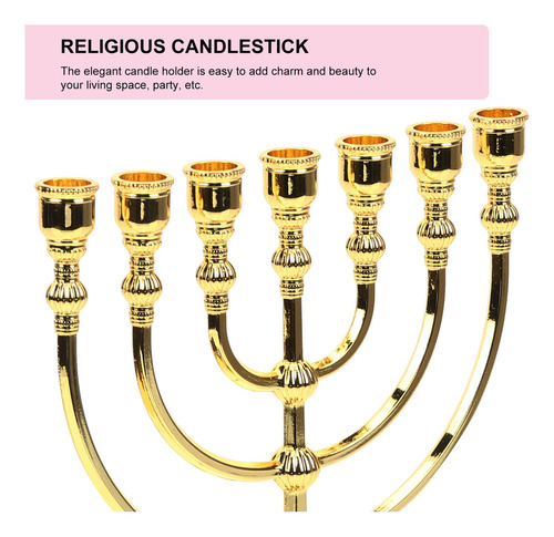 Candelabro Retro Con 7 Brazos Para El Templo De La Menorah D