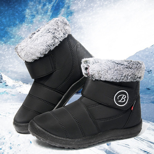 Botas Invierno Mujer Impermeable Nieve Zapatos Planos Casual