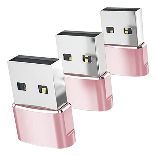 4 Convertidor Rápido De Enchufe Adaptador Tipo.1 A Usb Rosa