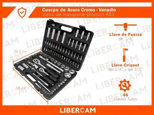 Imagen 4 de 10 de Juego De Llaves Tubo Criquet 94 Piezas Acero Cromo Vanadio