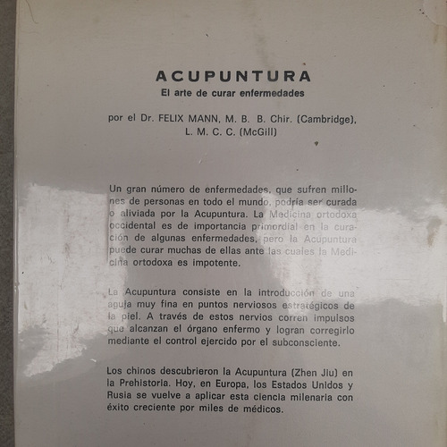 Acupuntura. Felix Mann