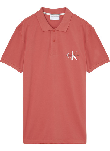 Polo Monogram Logo Damasco Hombre Calvin Klein