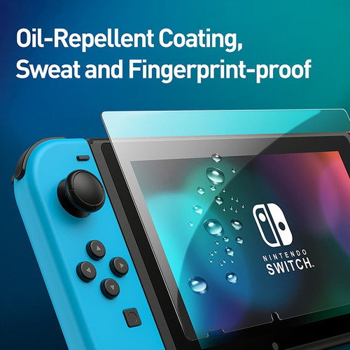 Imagen 3 de 8 de Mica Nintendo Switch Baseus Cristal Templado Kit Limpiador