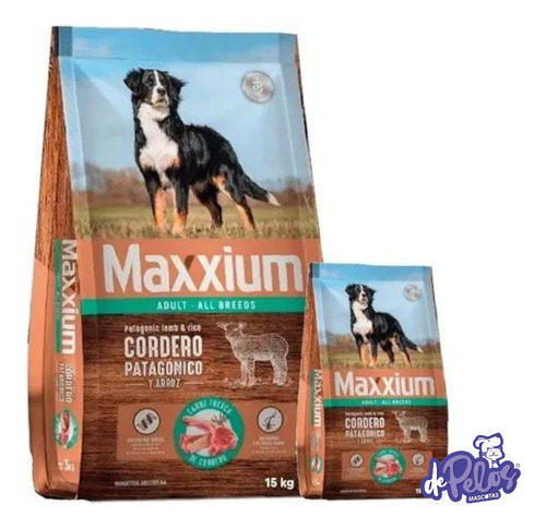 Alimento Maxxium Adulto Cordero  Arroz X 15 + 3 Kg De Regalo