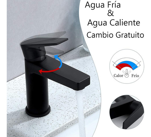 Lavabo Grifo Baño Llave Monomando Fregadero Inoxidable,negro