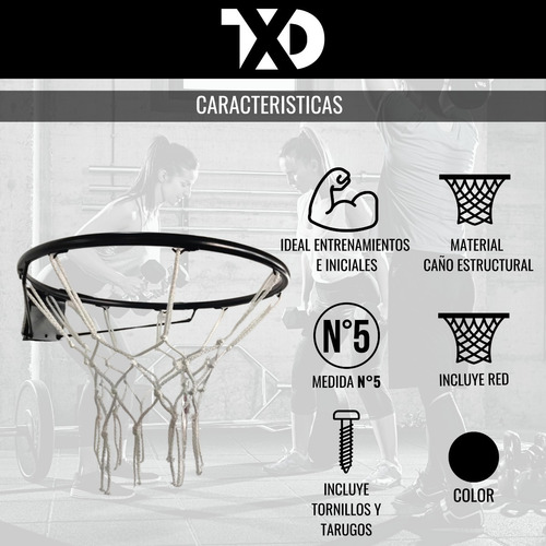 Imagen 3 de 9 de Aro De Basquet Con Red Numero 5 Infantil Basket Tornillos